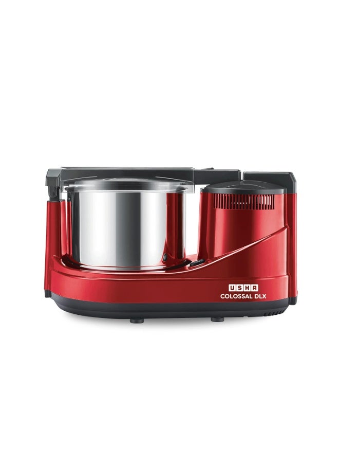 USHA ABS Colossal DLX Wet Grinder 150 W, 2 LTR, 100% Copper Motor and Dual Flow Breakers for Faster, Smooth Batter with Atta Kneader and Coconut Scrapper (Red) - Image 1